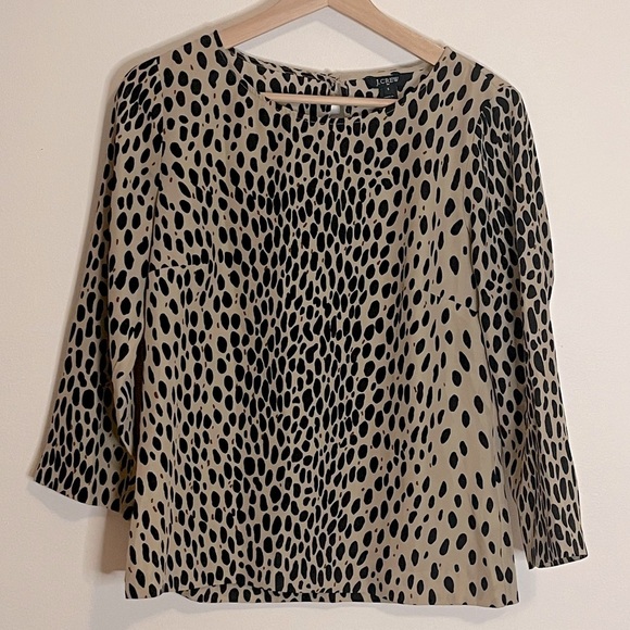 J.Crew Animal Print Blouse - Picture 1 of 8